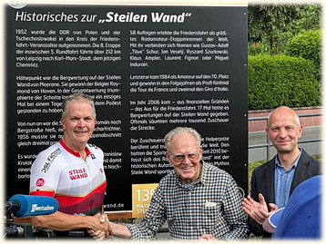 Einweihung der Gedenktafel „Steile Wand“ durch Radsportlegende Täve Schur