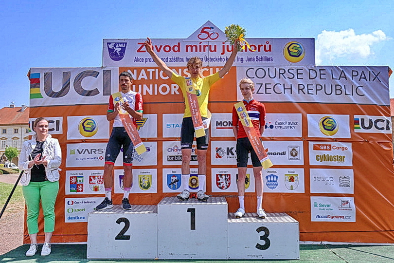 Siegerehrung- Gesamtwertung 2022 bei der 50. Friedensfahrt der Junioren